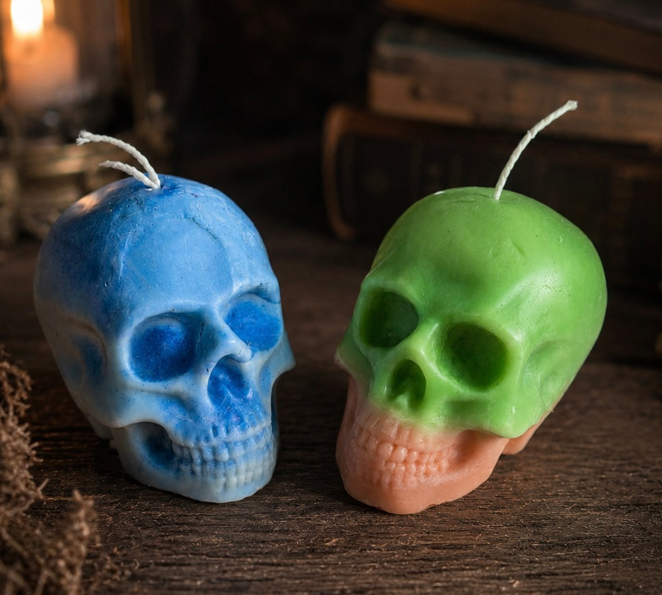 Large Skull Candle
